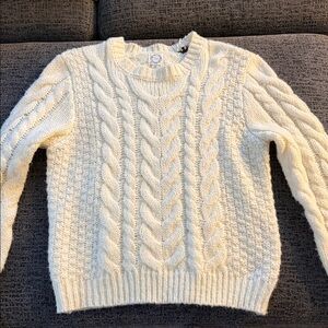 Blue Rain Cable Knit Ivory Sweater